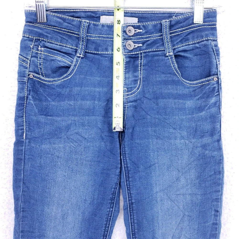 Rewind Jeans Denim Cotton Womens Size 0 Blue Straight Stretch VTG Mid Rise Slim